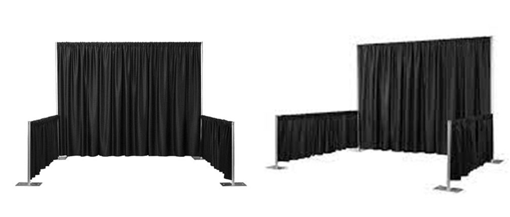 Black-Banjo-Booth-8'-High-With-3'-High-Dividers-for-Rent