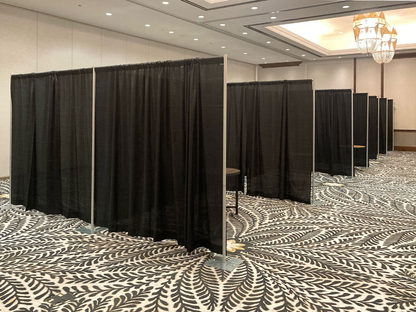 Drape booths setup at Omni Montelucia